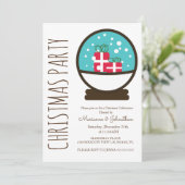 Invitation Snowglobe Noël fête (Debout devant)