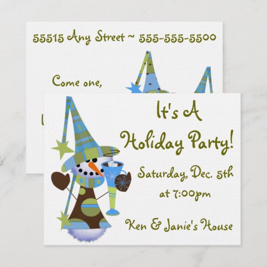 Invitation Snowman (Devant / Derrière)