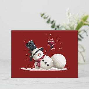 Invitation Snowman Avec Vin Noël Cadeau Noël Noël Noël