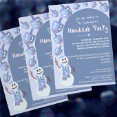 Invitation Snowman Dreidels mignonne Hanoukka Fête de Vacance