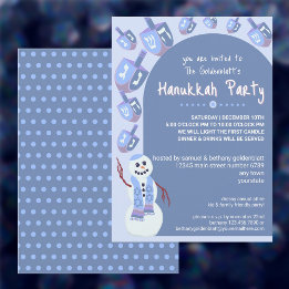 Invitation Snowman Dreidels mignonne Hanoukka Fête de Vacance