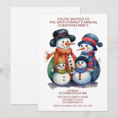 Invitation Snowman Family présente Red Party (Devant / Derrière)