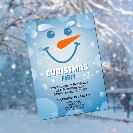 Invitation Snowman Fête de Noël