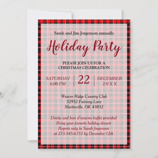 Invitation Snowman Joyeux Noël avec Plaid et Burap (Dos)