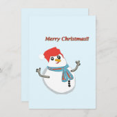 Invitation Snowman. Merry christmas!! (Devant / Derrière)