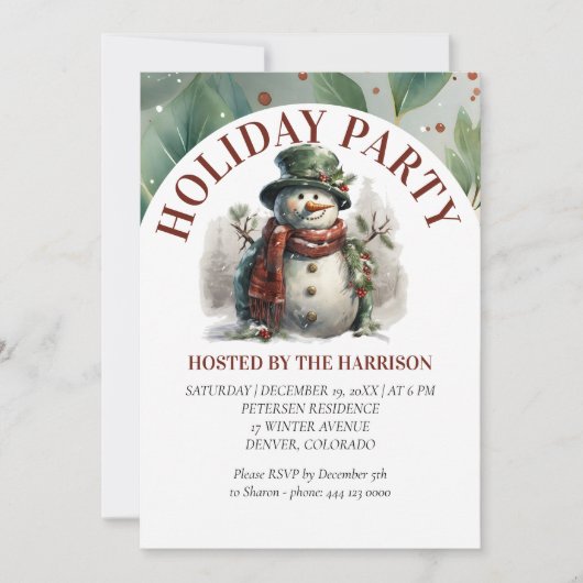 Invitation Snowman mignon Noël souhaits Plaque en papier (Devant)