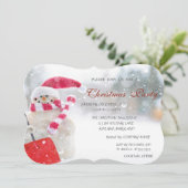 Invitation Snowman, Santa Hat, Fête de Noël de l'entreprise (Debout devant)