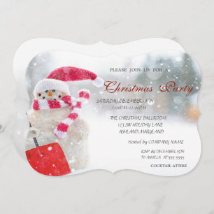 Invitation Snowman, Santa Hat, Fête de Noël de l'entreprise