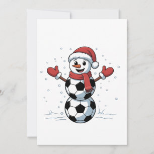 Invitation Snowman Soccer Noël Père Noël Baseball Sport