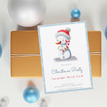 Invitation Snowman Sucre de canne Noël<br><div class="desc">Invitation minimaliste de Noël avec l'illustration d'un bonhomme de neige tenant un sucre de canne. Illustré et dessiné par Patricia Alvarez.</div>