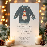 Invitation Snowman Tacky Ugly Christmas Sweater Party<br><div class="desc">Snowman Tacky Ugly Christmas Sweater Party Invitation. Personnalisez ce design de vacances personnalisé avec vos propres détails de fête. Parfait pour un dîner de Noël en famille ou pour une fête de vacances en entreprise!</div>