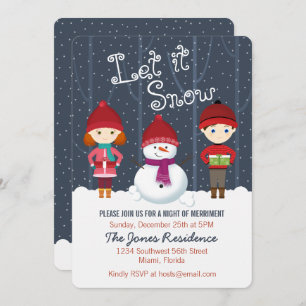 Invitation Snowman Winter Wonderland