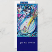 Invitation SNOWMAN With OWL, Soirée du Nouvel An (Devant / Derrière)