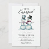 Invitation Snowmen d'hiver Drôle mignon fête d'engagement (Devant)