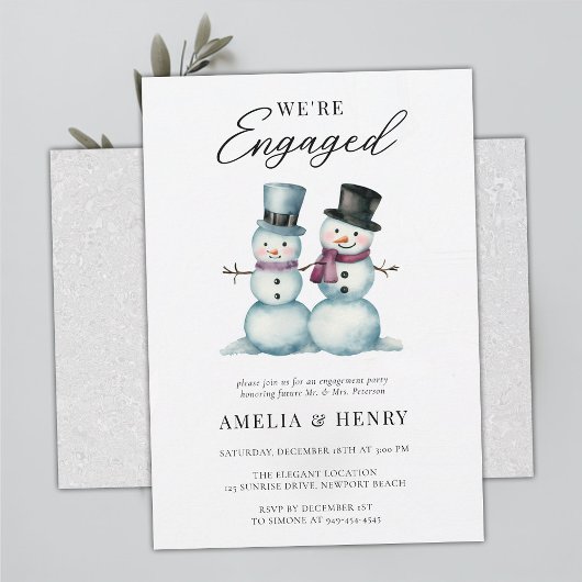 Invitation Snowmen d'hiver Drôle mignon fête d'engagement