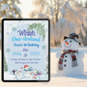 Invitation Snowmen Hiver Un derland 1er anniversaire
