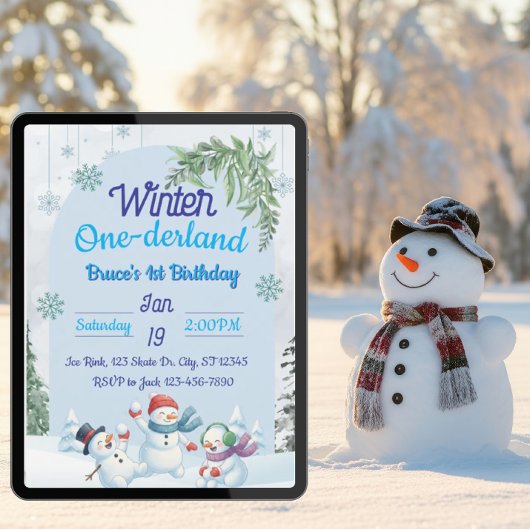 Invitation Snowmen Hiver Un derland 1er anniversaire