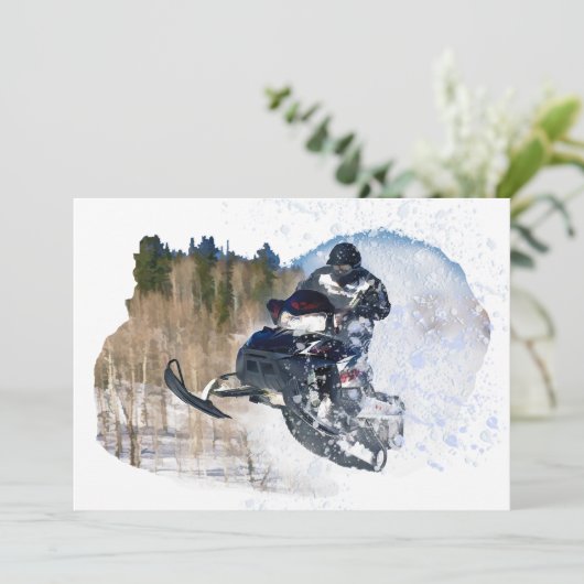 Invitation Snowmobile aéroporté (Debout devant)