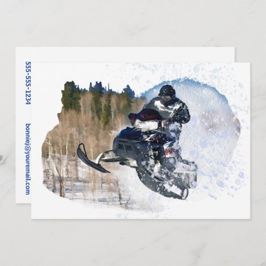 Invitation Snowmobile aéroporté (Devant / Derrière)