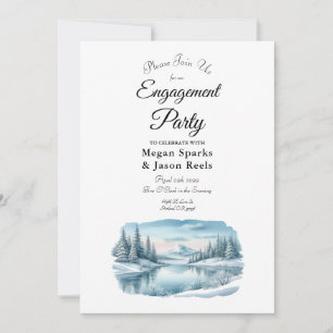 Invitation SnowMountain Winter Lake Engagement Party