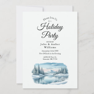 Invitation SnowMountain Winter Lake Fête de vacances