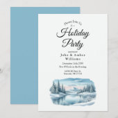 Invitation SnowMountain Winter Lake Fête de vacances (Devant / Derrière)