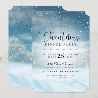 Invitation SnowWinter Wonderland Christmas Dinner Party