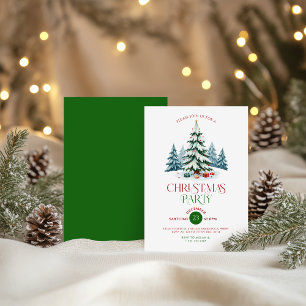 Invitation Snowy Christmas Tree Typographie Noël Fête de Noël