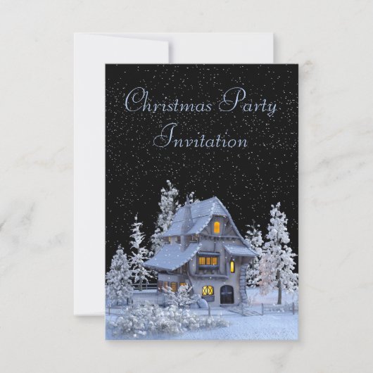 Invitation Snowy Forest Scenery Fête de Noël (Devant)