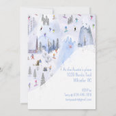 Invitation Snowy Mountain Ski Village Fête de Vacances (Dos)