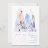 Invitation Snowy Mountain Ski Village Fête de Vacances 2 (Dos)