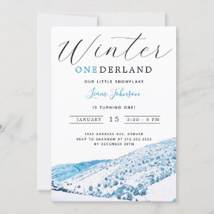 Invitation Snowy Mountain Winter ONE derland 1er anniversaire
