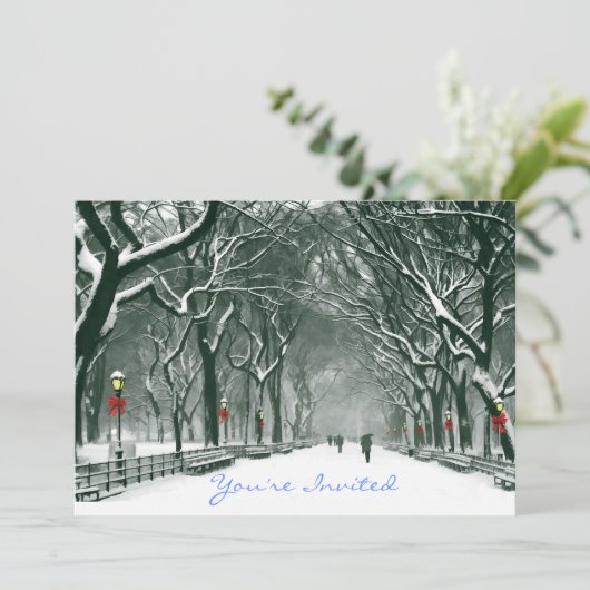 Invitation Snowy Path de Central Park Invité (Debout devant)