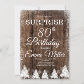 Invitation Snowy tree, Hiver 80e anniversaire, Femmes (Devant)