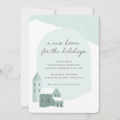 Invitation Snowy Village Vacances Fête du Ménage (Devant)