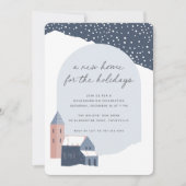 Invitation Snowy Village Vacances Fête du Ménage (Devant)