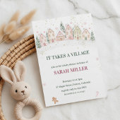 Invitation Snowy Village Winter Baby Shower