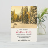 Invitation Snowy Winter Path with Pine Trees Noël Party (Debout devant)