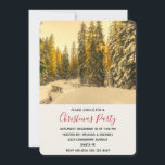 Invitation Snowy Winter Path with Pine Trees Noël Party<br><div class="desc">Une invitation à la fête de Noël avec une belle photo nature. Un chemin hivernal isolé avec de grands pins enneigés. Une teinte dorée créera une sensation magique à cette photo.</div>