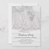 Invitation Snowy Wintry de l'Arbre d'argent Noël (Devant)