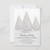 Invitation Snowy Wintry de l'Arbre d'argent Noël (Devant)