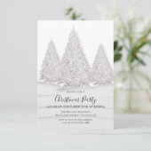 Invitation Snowy Wintry de l'Arbre d'argent Noël (Debout devant)