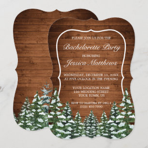 Invitation Snowy Wood & Forest Country Bachelorette Party