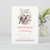 Invitation Snuggle Météo hiver Anniversaire de enfant Photo (Debout devant)