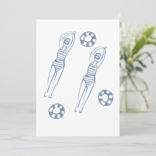 Invitation Snychro artistique nageurs Illustration bleue (Debout devant)