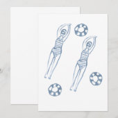 Invitation Snychro artistique nageurs Illustration bleue (Devant / Derrière)