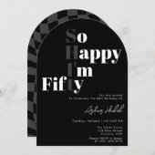 Invitation So Happy I'm FIFTY 50th Birthday Party  (Devant / Derrière)