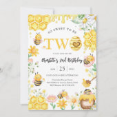 Invitation So Sweet To Be Two Honey Bee 2nd Birthday (Devant)