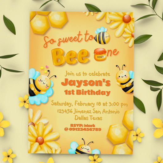 Invitation So Sweet to Bee One - 1er anniversaire