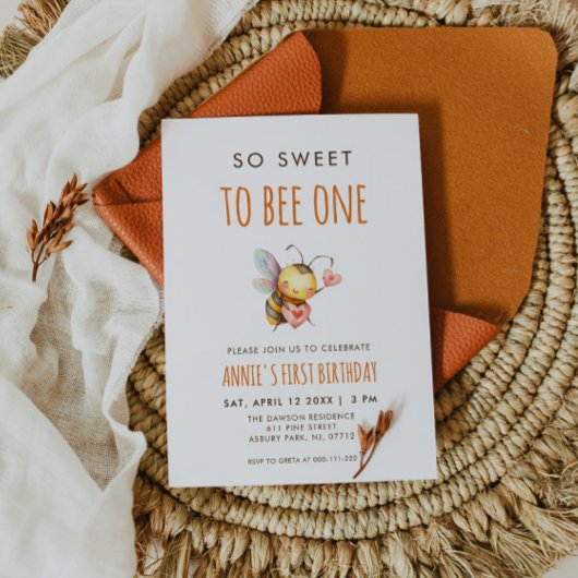 Invitation So Sweet To Bee One First Birthday
